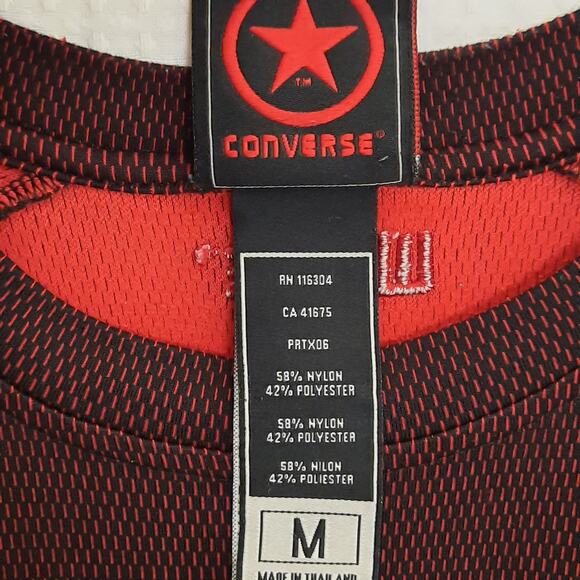 Converse Wade M T-Shirt Mens Red Black Dwyane Wade Athletic Nylon Mesh Vintage - Picture 4 of 6